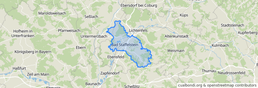 Mapa de ubicacion de Bad Staffelstein.