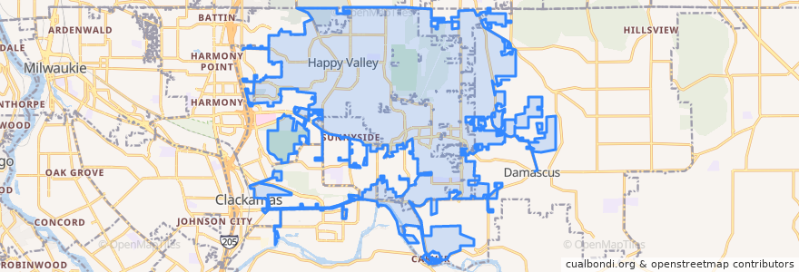 Mapa de ubicacion de Happy Valley.