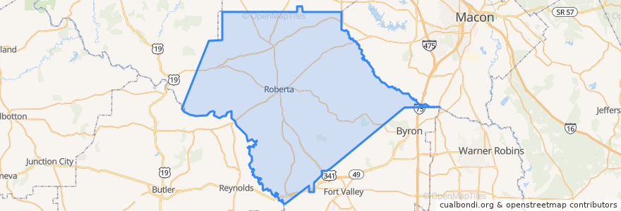 Mapa de ubicacion de Crawford County.