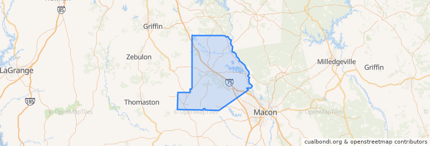 Mapa de ubicacion de Monroe County.