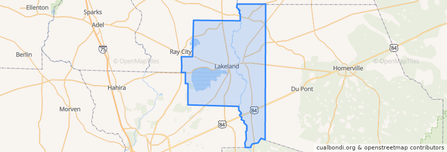 Mapa de ubicacion de Lanier County.