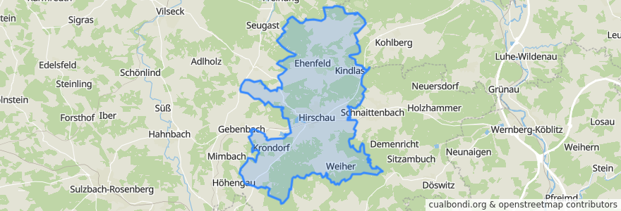 Mapa de ubicacion de Hirschau.