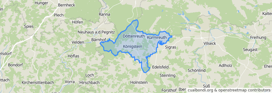 Mapa de ubicacion de Königstein.