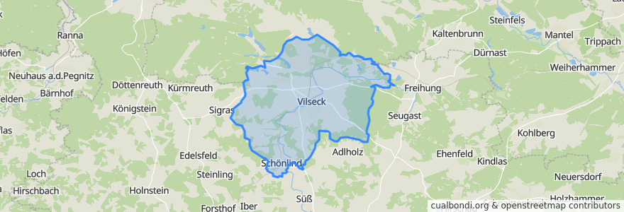 Mapa de ubicacion de Vilseck.