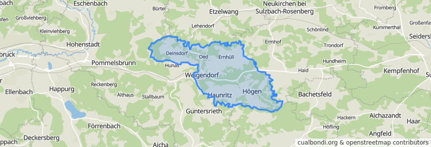 Mapa de ubicacion de Weigendorf.