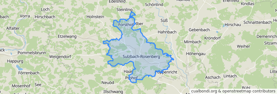 Mapa de ubicacion de Sulzbach-Rosenberg.