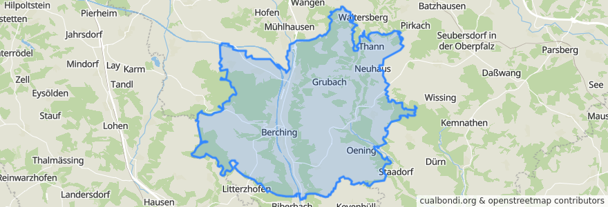 Mapa de ubicacion de Berching.