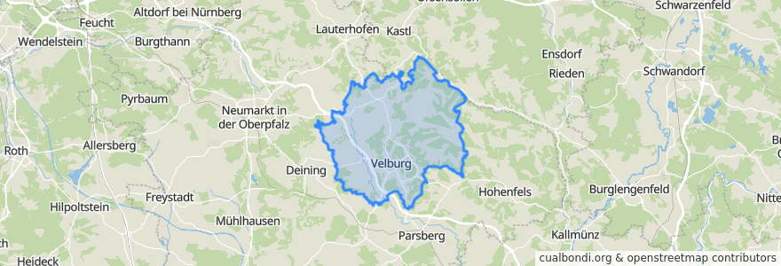 Mapa de ubicacion de Velburg.