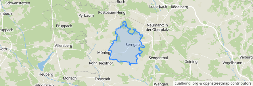 Mapa de ubicacion de Berngau.