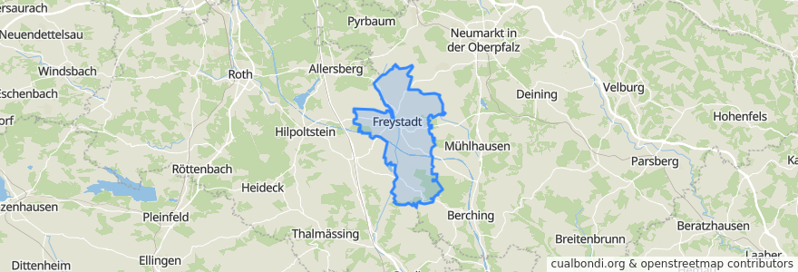 Mapa de ubicacion de Freystadt.