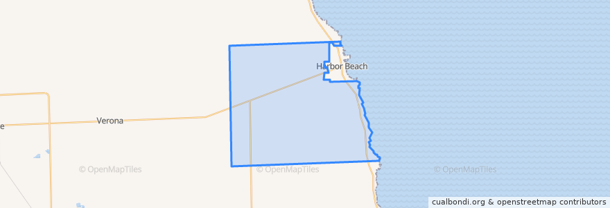 Mapa de ubicacion de Sand Beach Township.