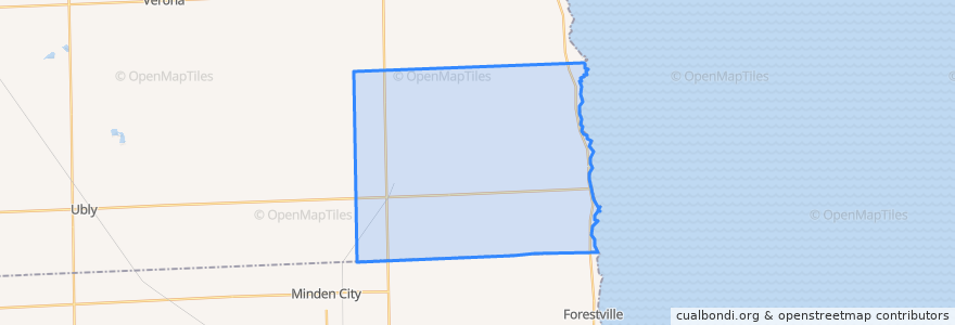 Mapa de ubicacion de Sherman Township.