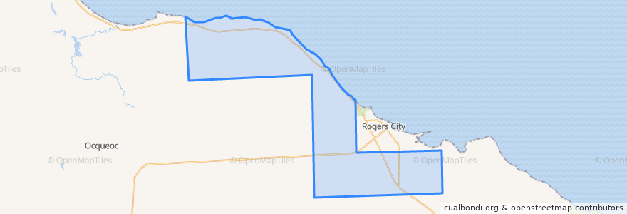 Mapa de ubicacion de Rogers Township.