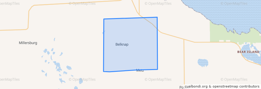 Mapa de ubicacion de Belknap Township.