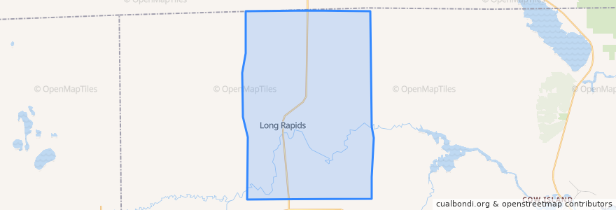 Mapa de ubicacion de Long Rapids Township.