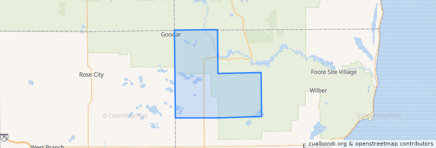 Mapa de ubicacion de Plainfield Township.