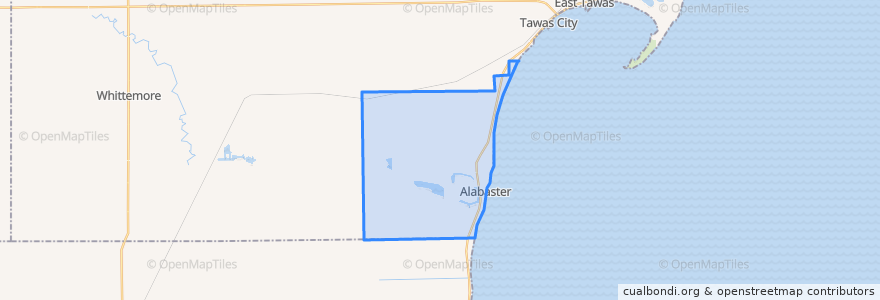 Mapa de ubicacion de Alabaster Township.