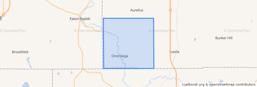 Mapa de ubicacion de Onondaga Township.