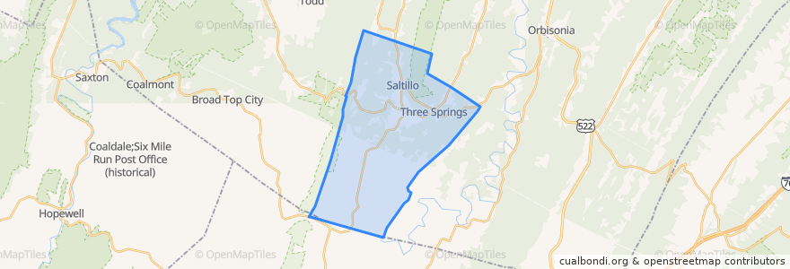 Mapa de ubicacion de Clay Township.