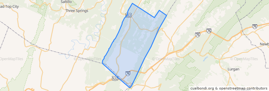 Mapa de ubicacion de Dublin Township.