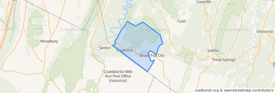 Mapa de ubicacion de Carbon Township.