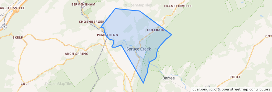 Mapa de ubicacion de Spruce Creek Township.
