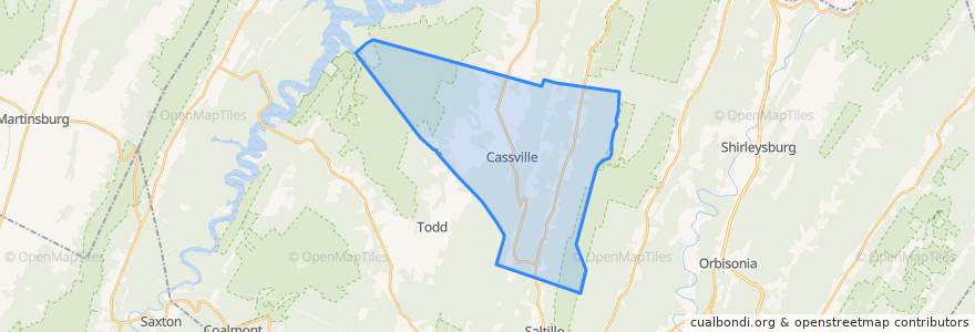 Mapa de ubicacion de Cass Township.