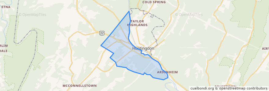 Mapa de ubicacion de Smithfield Township.