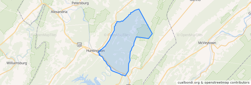 Mapa de ubicacion de Henderson Township.