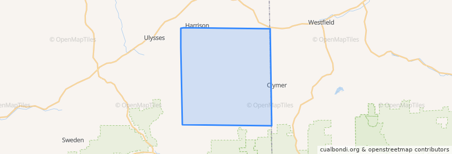Mapa de ubicacion de Hector Township.