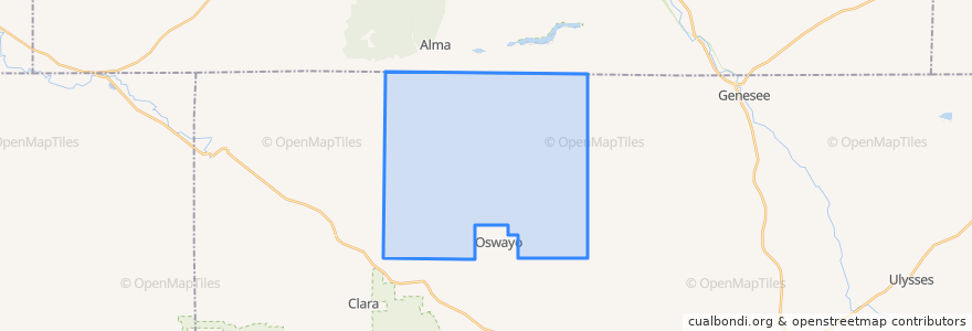 Mapa de ubicacion de Oswayo Township.