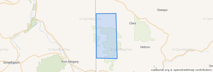 Mapa de ubicacion de Pleasant Valley Township.
