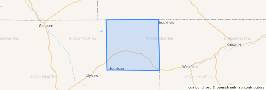 Mapa de ubicacion de Harrison Township.