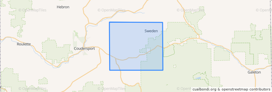Mapa de ubicacion de Sweden Township.