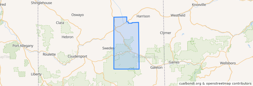 Mapa de ubicacion de Ulysses Township.