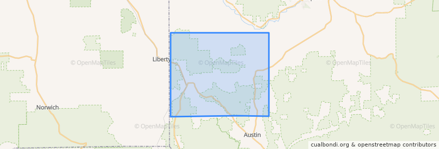 Mapa de ubicacion de Keating Township.