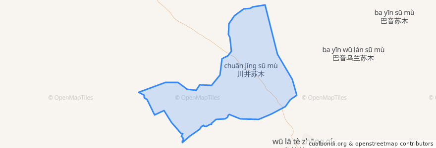 Mapa de ubicacion de 川井苏木 ᠴᠣᠩᠵᠢ ᠰᠤᠮᠤ.