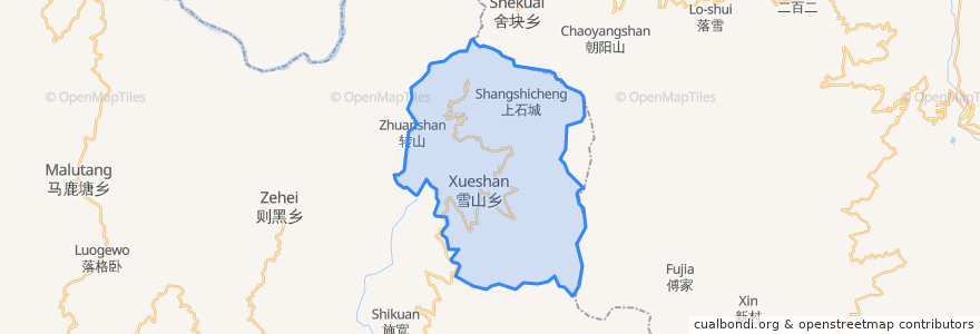 Mapa de ubicacion de Xueshan.