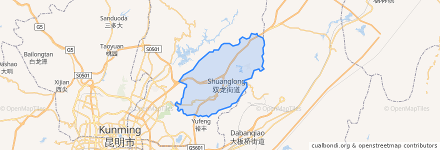 Mapa de ubicacion de Shuanglong Subdistrict.