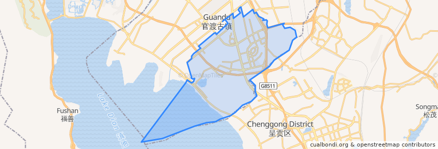 Mapa de ubicacion de 矣六街道.