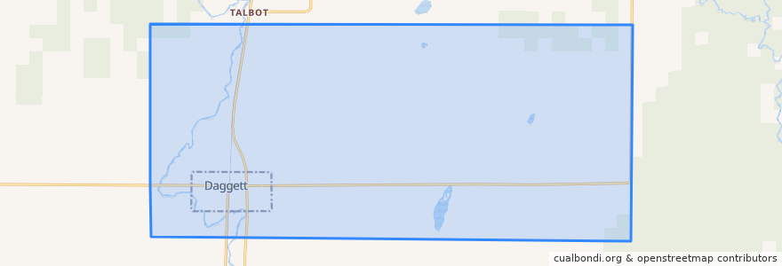 Mapa de ubicacion de Daggett Township.