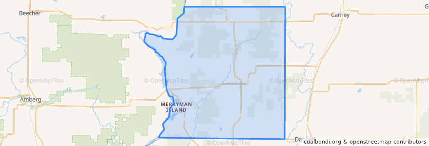 Mapa de ubicacion de Holmes Township.