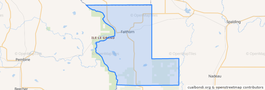 Mapa de ubicacion de Faithorn Township.