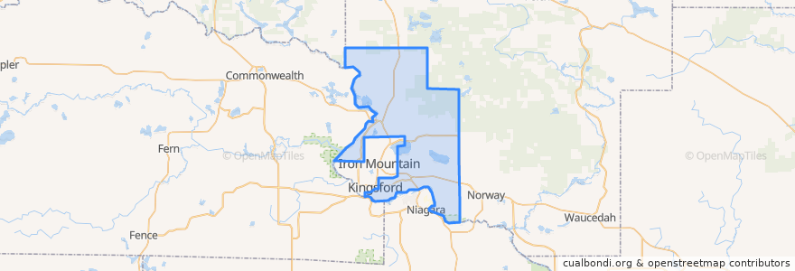 Mapa de ubicacion de Breitung Township.