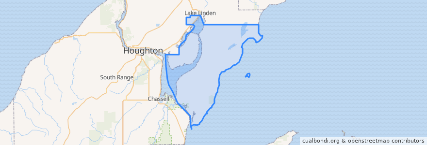 Mapa de ubicacion de Torch Lake Township.