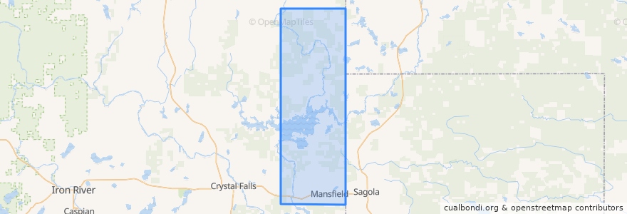 Mapa de ubicacion de Mansfield Township.