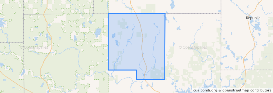 Mapa de ubicacion de Hematite Township.