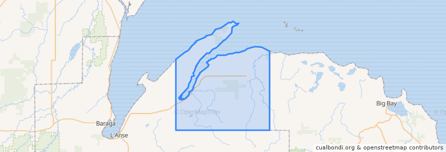 Mapa de ubicacion de Arvon Township.