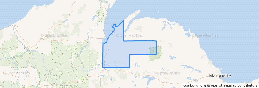 Mapa de ubicacion de Lanse Township.