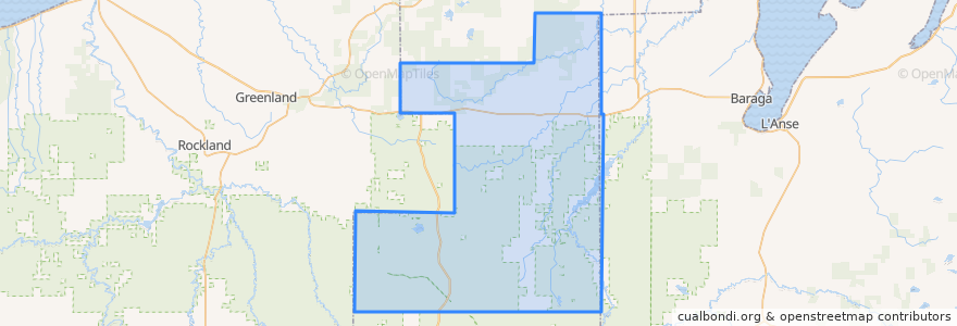 Mapa de ubicacion de Laird Township.